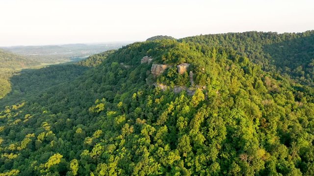 aerial view in central Kentucky mountains