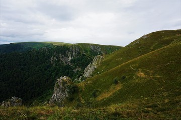 Obraz premium View over the flank of Le Hohneck mountain over dramatic landscape