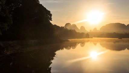 Fototapeta na wymiar Nong Thale swamp at sunrise, Krabi