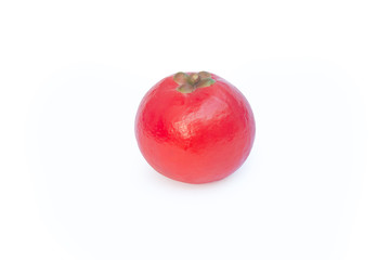 Garcinia cowa Roxb Fruit, Madan red isolated on white background with clipping path .