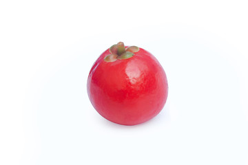 Garcinia cowa Roxb Fruit, Madan red isolated on white background with clipping path .