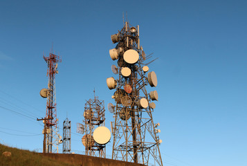 transmission towers for television and telephone signals