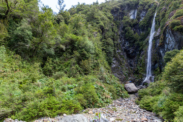 Fototapeta na wymiar El Cóndor Waterfall at Queulat National Park - Carretera Austral Route - Chile