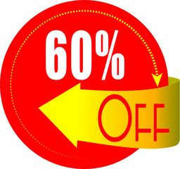 60 Percentage  Off Discount Offer sale Vector Graphics