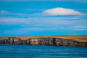 Breath taking View to the Blue Water on the Ferry  Boat to Terra Del Fuego, Chile