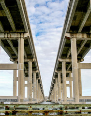 Fototapeta premium bridge causeway as seen from the river