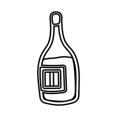 wine bottle line style icon