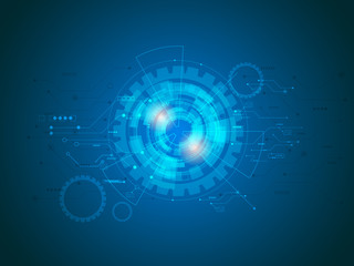 abstract technology circuits in blue background
