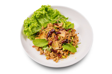 Spicy minced pork salad