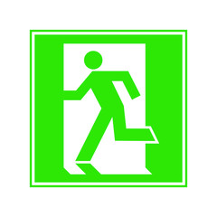 Emergency exit vector sign left direction. Fire exit sign vector illustration. Escape route si