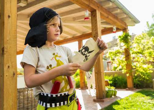 6 year old boy dressed as a pirate