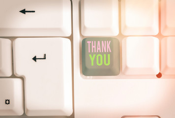 Word writing text Thank You. Business photo showcasing a polite expression used when acknowledging...