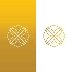 Minimal logo design, golden shapes, and abstract symbols, design concepts, logos, logo elements for the template.