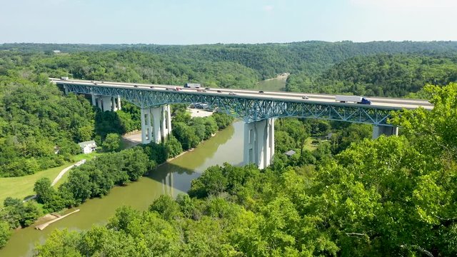 aerial view in central Kentucky mountains