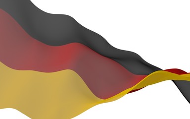 Flag of Germany. Wide format 3D illustration. State symbol of the Federal Republic of Germany. 3D rendering