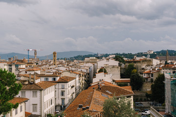 Fototapeta na wymiar Cityscape view of Florence, Italy, on the dome of the Palazzo Vecchio