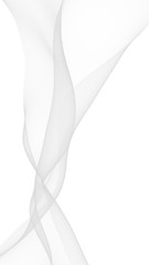 White abstract background. Fluttering white scarf. Waving on wind white fubric. 3D illustration