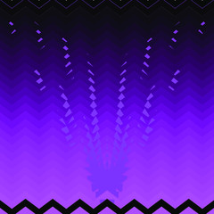 black and purple zigzags with a fountain inside