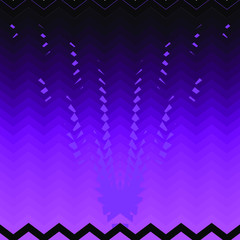 black and purple zigzags with a fountain inside