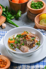 Indonesian traditional culinary, called sop buntut or oxtail soup