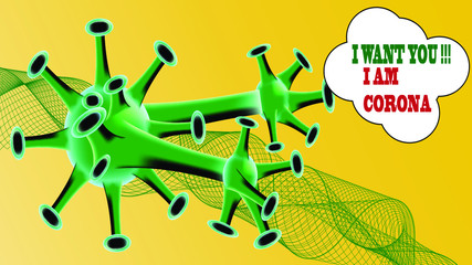 vector illustration of corona,i want you i am covid-19