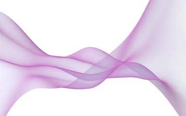 Abstract wave. Scarf. Bright ribbon on white background. Abstract smoke. Raster air background. 3D illustration