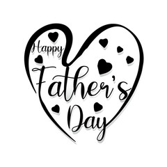 Happy Father's Day Awesome Typography Design In A Hart Vector 2020