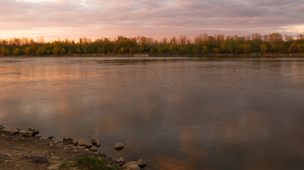 sunset on the Vistula