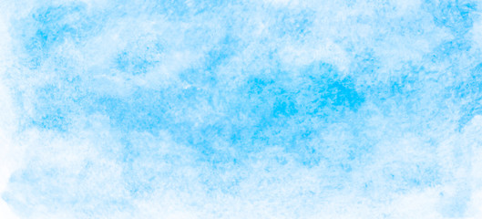 Watercolor illustration art abstract blue color texture background, clouds and sky pattern
