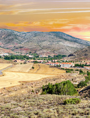 Mountains of Albarracin in Teruel in a sunny day. It´s situated in the center of Spain.