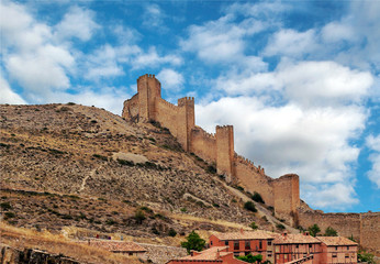 Village of Albarracin in the north of Spain in a sunny day