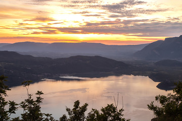 Coucher de soleil depuis la Chambotte, Lac du Bourget