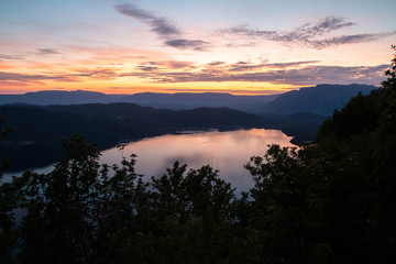 Coucher de soleil depuis la Chambotte, Lac du Bourget