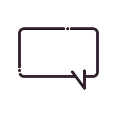 Rectangle communication bubble line style icon vector design