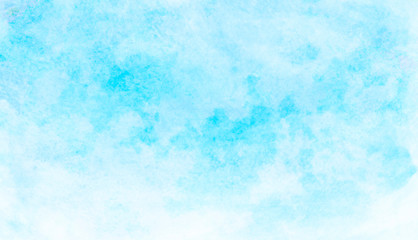 Watercolor illustration art abstract blue color texture background, clouds and sky pattern