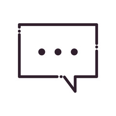 Communication bubble with points line style icon vector design
