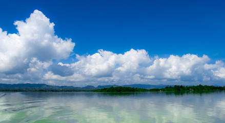 clouds over lake