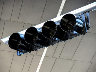 Ecological led traffic light. Traffic light concept