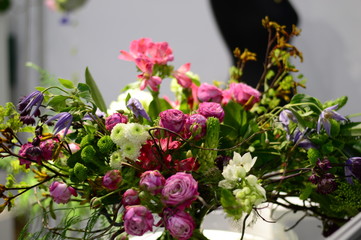 bouquet of live flowers collected in the composition