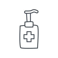Soap dispenser with cross line style icon vector design