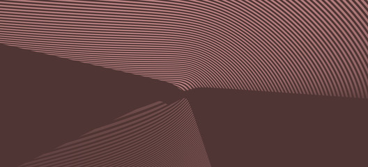 Chaotic 3D abstract background of curved geometrical patterns of INDIAN RED color with lighting and shadows for various
