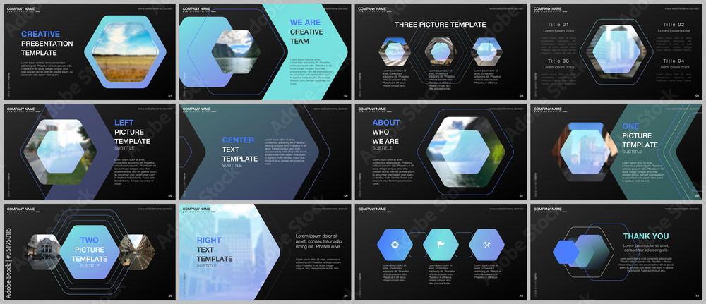 Canvas Prints minimal presentations design, portfolio vector templates with hexagonal design background, hexagon s