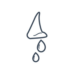 Nose with drops line style icon vector design