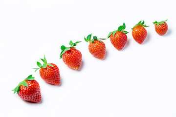 strawberries on white background