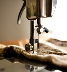close up of sewing machine