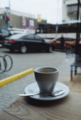 cup of coffee and city view
