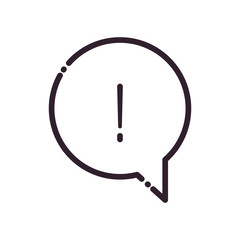 Communication bubble with exclamation mark line style icon vector design