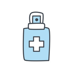Fototapeta premium Alcohol spray with cross flat style icon vector design