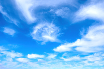 Naklejka na ściany i meble Blue sky with white clouds nature background