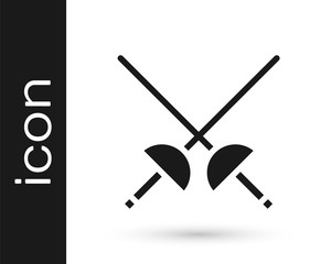 Grey Fencing icon isolated on white background. Sport equipment. Vector